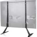 WALI Universal TV Stand 55 inch TV, TV Stand Mount for 22-65 Inch LCD Flat Screen TVs, Table Top TV Stands Holds up to 110lbs Mounting Holes up to 800 by 500mm (TVS001), Black