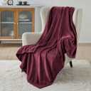 Bedsure Fleece Blanket Twin Size Burgundy - 300GSM Lightweight Plush Fuzzy Cozy Soft Warm Blanket for Bed, Sofa, Couch, Travel, Camping, 60x80 inches