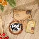 2 x Class of 2026 Ornament - Graduation Gift – Cap & Tassel | Senior Keepsake – Congrats Card – Graduation Ornament 2026 – Solid Wood Laser-Cut – Car Hanging