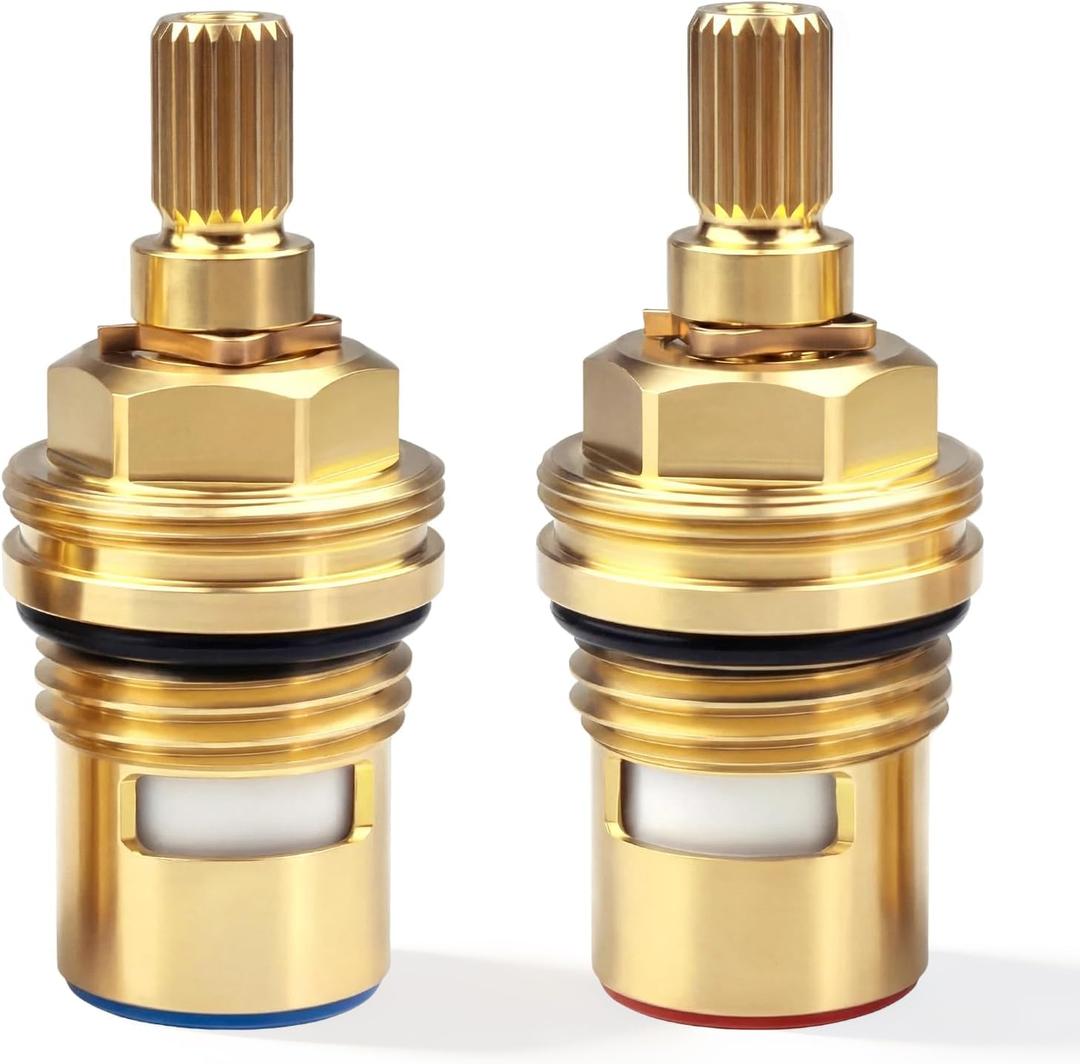 Brass Ceramic Faucet Cartridges, Replacement for 9.13145 &9.13146, FR9145&FR9146, Compatible with Perrin & Rowe Athenian, Franke Triflow, Carron Phoenix Tripure Kitchen Bathroom Shower Taps