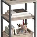VASAGLE Side Table, Small End Table, Tall Nightstand for Living Room, Bedroom, Office, Bathroom, Greige and Classic Black ULET273B02 (Greige + Classic Black)