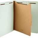 Amazon Basics Classification Folder- 100% Recycled, 1 Divider, 2-Inch Embedded, 12.05 x 10.47 inch (Letter), Light Green, 10-Pack
