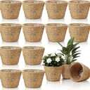 AceOrbit 12 Pcs Wicker Plant Basket with Plastic Liners Woven Stylish Planter Baskets Bulk Indoor Outdoor Seagrass Plants Woven Wicker Baskets for Flower Pots Cover and Room Decor (Medium,Rustic)