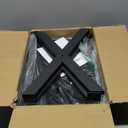 IBUYKE U-Shaped Linen Vanity Stool, Square Makeup Chair with X-Leg, Ottoman Seat Footrest Stool, Multi-Use as Small Side Table, for Bedroom, Living Room, Blue Gray WBD018L