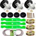 50" Mower Deck Kit for Cub Ca det RZT50 LT1050 Troy Bi lt Mustang 50 Includes 3 Spindle 918-04125c 918-04126 618-04126 3 Blade 742-04053 3 Idler 756-04129 4 Deck Wh EEL 753-04856 1 Be lt 754-04044
