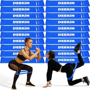 Deekin 20 Pcs Resistance Bands Resistance Loop Exercise Bands Exercise Equipment Elastic Drap Ring for Women and Men Home Fitness, Gym, Yoga (25-30 lbs, Blue)