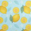 Lemon Small Floral Absorbent Countertop Coffee Mat - 12" x 18" for Kitchen or Coffee Bar Accessories (yellow 02)