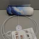 Lamp Shades for Table Lamps, 13 "Top x 13" Bottom x 10 "Heigh(Spider) Blue Lamps Shades with Waves and Oceans, Lamps Shades, Fabric Drum Lamp Shades, Support E26/E14 Base(1Pack)