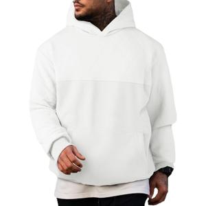 JMIERR Mens Casual Hooded Collar Fleece Hoodies Pullover Sweatshirts Warm Long Sleeve Shirts (White, XXXL)