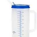 Medline Graduated Insulated Carafes, Clear, 28 Oz (32 Ounces, Clear with/Blue Lid)