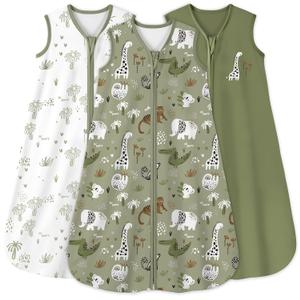 Yoofoss Baby Sleep Sack 12-18 Months 0.5 Tog Wearable Blanket for Baby, 3 Pack 100% Organic Cotton Infant Toddler Sleeping Sack 2-Way Zipper Lightweight Sleep Sack