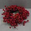 Glitzhome 2Pcs 14 Inch Christmas Wreaths for Holiday Decor, Artificial Red Berry Wreath, Modern Farmhouse Wreath for Windows, Walls, Porch and Other Indoor and Outdoor Home Decor