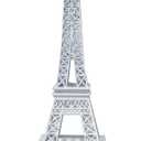 allgala 15" Eiffel Tower Statue Decor Alloy Metal, White