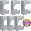 6 x Metal Stud Shoes for 2X Studs, Heavy Duty Stud Guards, 5" Height, 1.53" Width, Fits up to 2-1/2 Inch Pipes, Easy to Install with Hole Fixation, Ideal for Pipe Support (6)
