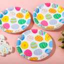 AimFun Easter Party Plates Colorful Eggs Disposable Paper Plates 7" Spring Multi-colored Dessert Plates for Spring Celebrations Party Supplies Table Decorations (48)