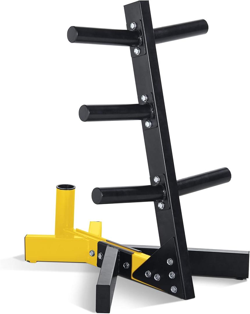 CAP Barbell Olympic Plate Tree Storage Rack, Multiple Colors (Yellow)