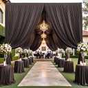 20ft15ft Brown Backdrop Curtain for Wedding Parties, 4 Panels Wrinkle Free 15 FT Long Polyester Photo Backdrop Drapes Back Drop Cloth for Birthday Photography Background