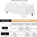 6 Pack White Table Cloth Rectangle,60x102 inch Table Cloths for 6 Foot Rectangle Tables Washable and Reusable Table Cloths,Polyester Fabric Table Cover for Party,Wedding,Buffet