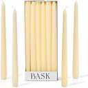 10-inch Taper Candles - Unscented and Dripless - Burns for 7 Hours - Home Decor for Dinner Table, Kitchen, and Bedroom - Perfect for a Romantic Date or Anniversary - 12-Pack - Ivory