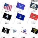 Military Flag Small Mini Army Armed Forces All Military Branches Handheld Stick Flags for Veterans Day Memorial Day 4th of july decorations,4x6 Inch 20 Pack