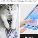 Miimall Full Body for Samsung Galaxy S24FE Case Magnetic,[Built in Screen Protector Glass][Compatible with Magsafe][Military Shockproof Dropproof]Heavy Duty Phone Case for S24FE 6.7",Light Blue/Clear