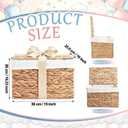 Gender Reveal Baskets with Lid 15 x 10.2 x 9.8 Inch Wicker Shelf Gender Reveal Baskets Baby Shower Storage Basket Decoration for Baby Shower Party Decor Home Organizer, Light Brown