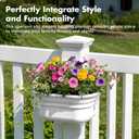 Hanging Planters for Outdoor Plants - Fence Hanging Planters for PVC Fence, Plant Hangers Hanging Plant Flower Pots White with Post Caps for Garden Yard Decor, Easy Install - 4 Pack