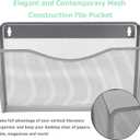 EASEPRES 3 Single Pocket Mesh Hanging File Organizer, Vertical Wall Mounted Magazine File Holder, Mount Basket Mail Paper Document Folder Organizing for Office, Home and School, Silver