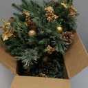 2 Pack 24 Inch Lighted Outdoor Christmas Tree with Dual Color LED Lights, Remote Control Battery Operated Pre-lit Pathway Urn Filler, Christmas Porch Decorations for Home, Porch & Yard (Green Gold)