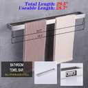 GERZWY Bathroom 30-Inch Towel Bar Stainless Steel Bath Towel Bar Modern Style Wall Mount Brushed Finish HG17702-LS