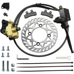 PRO BAT Front Disc Hydraulic Brake Master Cylinder Caliper Assembly + 190mm Disc Brake Rotor + Brake Pads for 50cc 70cc 90cc 110cc 125cc Atomik SSR Apollo Chinese Dirt Bike Pit Bike