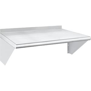 HARDURA Stainless Steel Shelf 18" x 24", 297lb Commercial Shelves Wall Mount Metal Shelving with Backsplash and Brackets for Kitchen, Restaurant, Laundry Room and Home