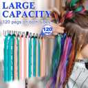 Braiding Hair Rack Standing with 120 Pegs, Height Adjustable 2-Side Hair Divider Metal Hair Braiding Separator Stand, Black