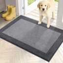 PURRUGS Dirt Trapping Door Mat 24" x 36", Non-Slip Washable Entry Mat, Dog Doormat, Front Door Mat, Super Absorbent Entrance Mat for Muddy Shoes & Paws, Light Grey & Grey