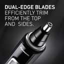 Panasonic Ear and Nose Hair Trimmer for Men with Vacuum Cleaning System, Powerful Motor and Dual-Edge Blades for Smoother Cutting, Wet/Dry ER-GN70-K (Black)