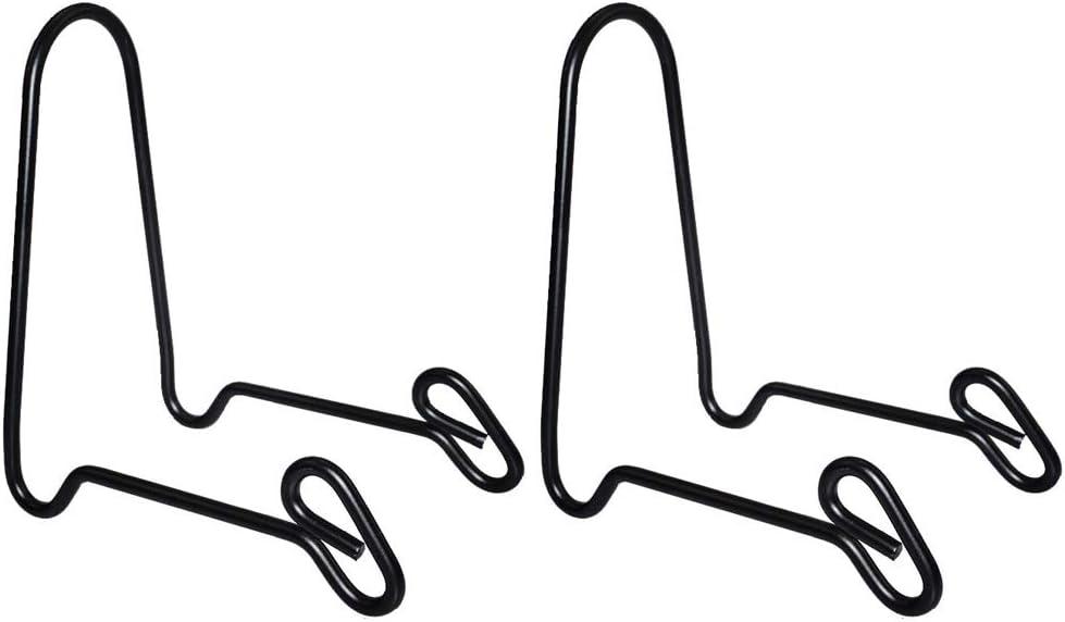 Artliving 2 Pack Display Stand Easel Iron Bowl Stands for Display Medium Deep Bowls, Platters and Deep Dishes (Black)