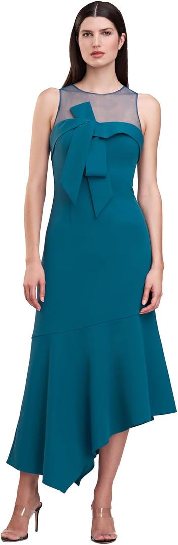 JS Collections Women's Chelsea Asymmetrical Cocktail (8, Deep Teal)