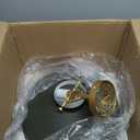 16 Inch Industrial Metal Flush Mount, Contemporary Hand-Polished Olive Close to Ceiling Light for Bedroom, Brass Pole Ceiling Light for Living Room, Luxury Lighting Fixtures for Indoor