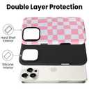 SOKAD Magnetic Checkered Phone Case for iPhone 16 Pro Max, Pink