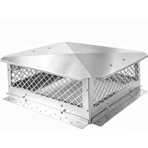 Stainless Steel Chimney Cap, Fireplace Chimney Flue Cover with Adjustable Metal Strips & Bolts Screws, Heavy Duty Chimney Top Cap for Fireplace & Stove Flue Protection (18" x 21")