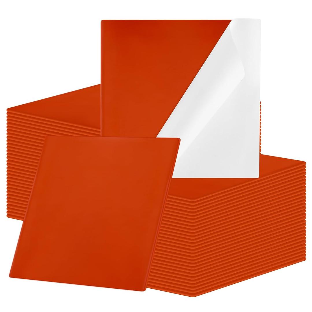 Amylove 100 Pcs Fire Putty Electrical Putty Pads Soundproofing Pads Fire Barrier Moldable Firestop Adhesive for Wall Openings Electrical Box (7" X 7",Red)