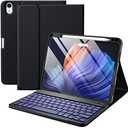 Harvopu Compatible for iPad Air 11-inch/ 10.9" Air 5th 4th Generation Case with Keyboard - Backlit Detachable, Folio Cover with Pencil Holder for iPad Air 11 Inch M3/M2, Air 5 2022/ Air 4 (Black)