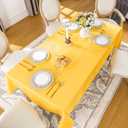 Softalker Rectangle Tablecloth, Waterproof & Stain Resistant Table Cloths Wrinkle Free 210GSM Fabric Washable Polyester Table Cover for Spring/Party/Outdoor - 60 x 102 inch,Yellow