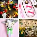 DECYOOL 4 Rolls 150 Yards Christmas Ribbons Metallic Glitter Fabric Organza Holiday Festival Ribbons 4/5" Wide for Gift Wrapping Decoration (Green, Red, Silver, Gold)