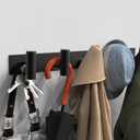 VAEHOLD Black Hat and Coat Wall Mount Rack 5 Hooks for Robes, Bags, Keys, and Towels Bathroom Towel Hanger Organizer (1 Pack)