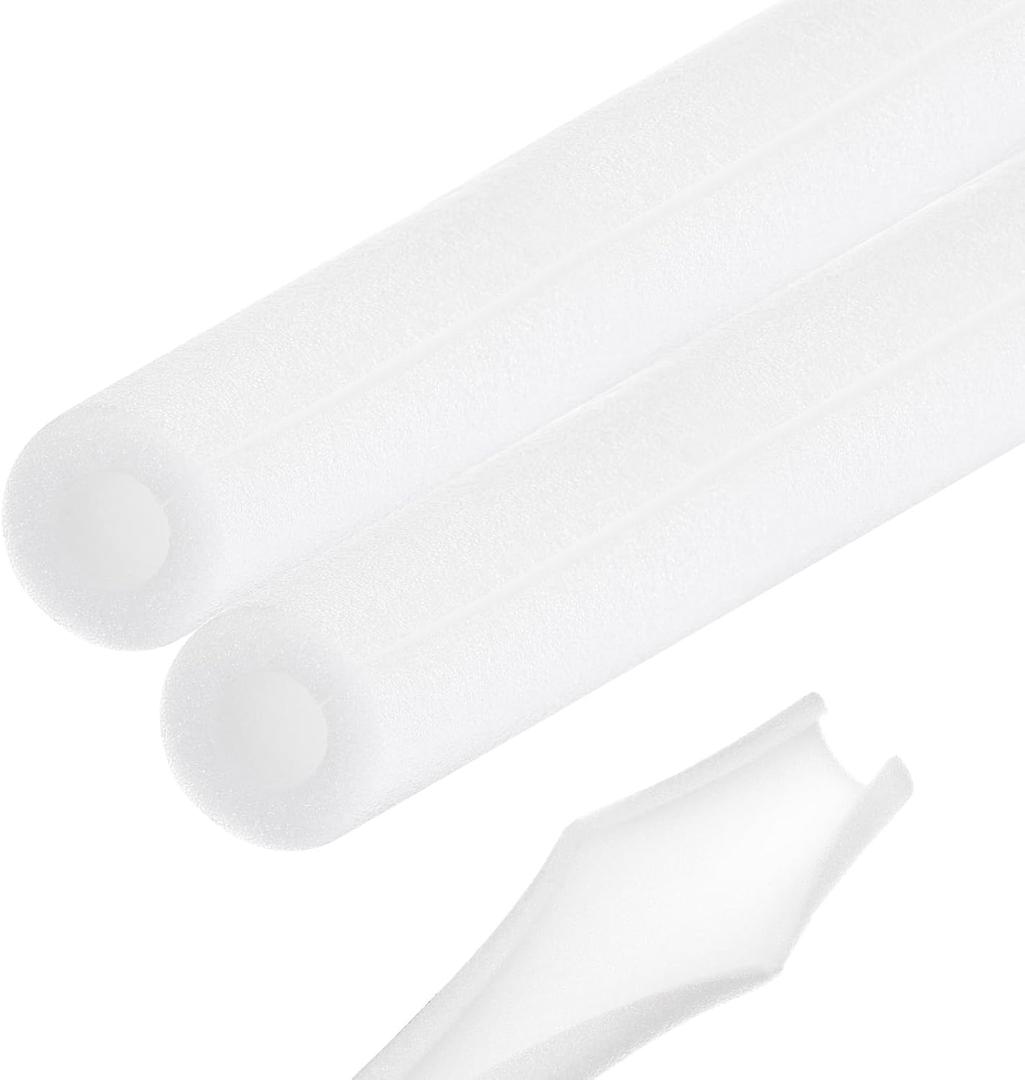 2pcs Pipe Insulation Foam Tube 1-3/16" ID x 2-3/8" OD 3ft Heat Preservation Foam Pipes [for Copper Water Pipe Freeze Protection] - 30mmx60mm/White