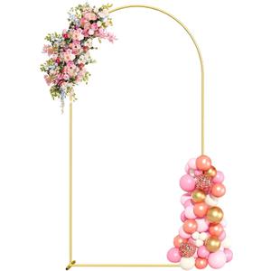 6.6FT Metal Arch Backdrop Stand Gold Balloon Arch Frame for Wedding Party | Metal Arch Backdrop Stand Gold Arched Backdrop Frame for Ceremony Birthday Bridal Baby Shower Garden Arch Decoration