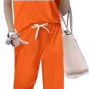 Women 2 Piece Outfits 2026 Summer Casual Tracksuit Short Sleeve Sweatpants Lounge Sets Travel Sweatsuits with Pocket, Size: M