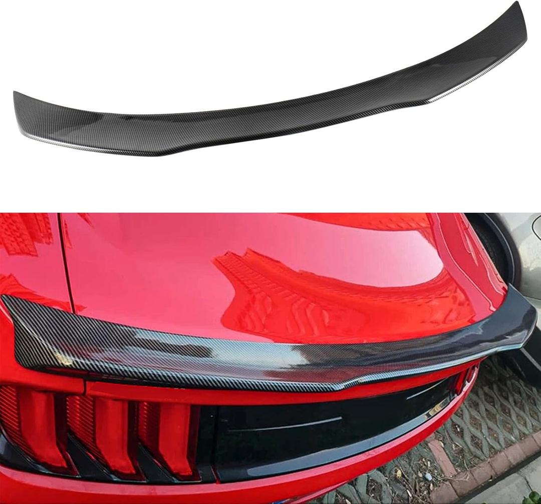 Carbon Fiber Spoiler Wing Compatible with 6th Gen 2015-2023 Ford Mustang 2-Door Coupe, Trunk Spoiler for V6/V8/EcoBoost/GT/Bullitt/Mach 1/Shelby