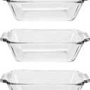 Anchor Hocking Glass Bread Pan, 1.5 Quart Loaf Pan, Set of 3